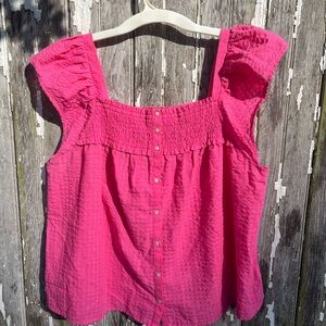 Old Navy Fuchsia Button-Down Blouse